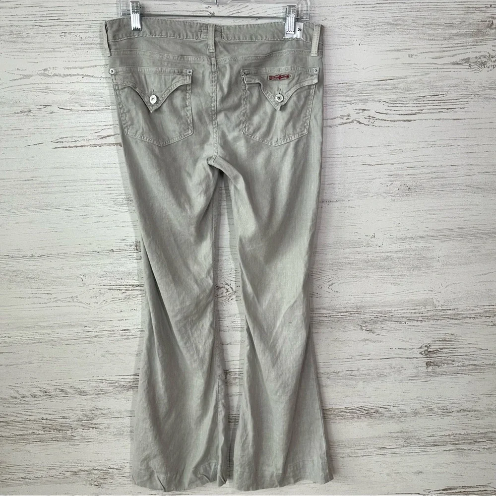 HUDSON Ferris Flare Low Rise Linen Lightweight Pants 29 in Oyster - Picture 5 of 10